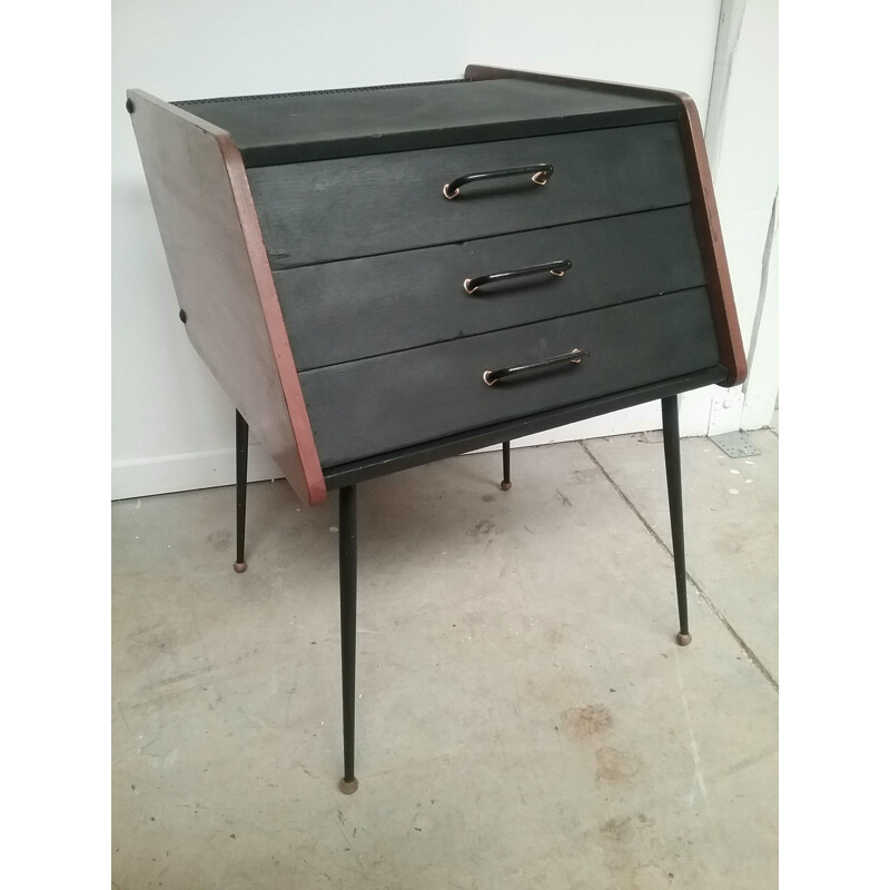 Vintage teakwood bedside table 1960