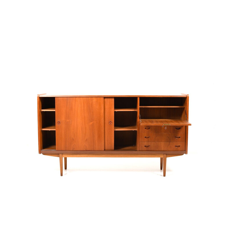 Vintage Danish highboard in teak and oak