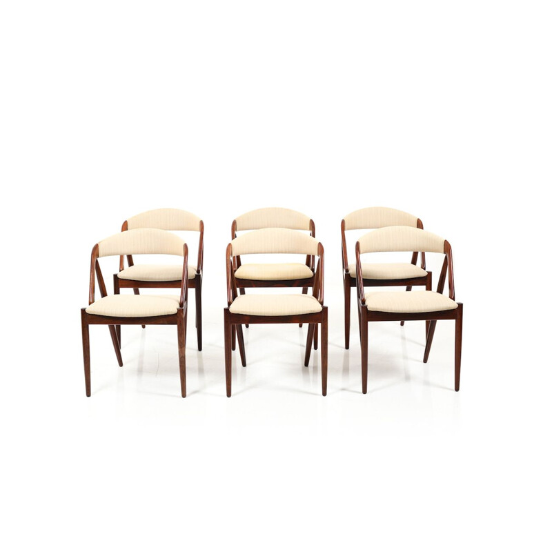 Suite de 6 chaises en palissandre par Kai Kristiansen, modèle 31
