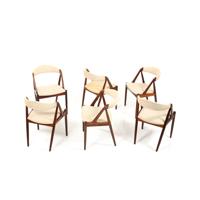 Set of 6 rosewood chairs by Kai Kristiansen, model 31