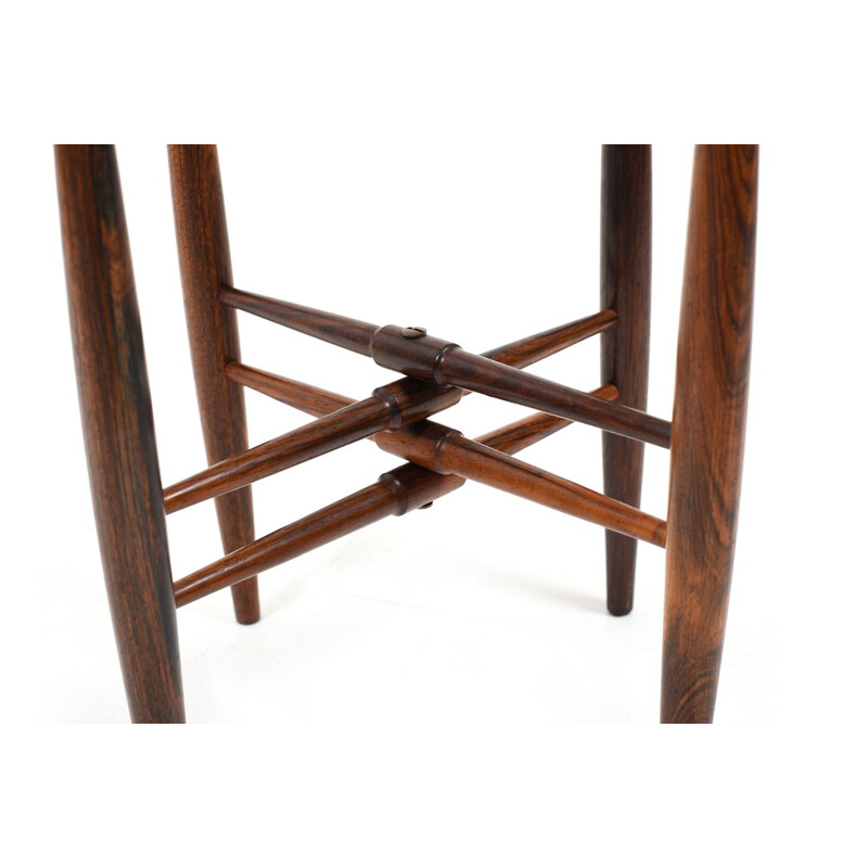 Vintage rosewood and glass side table by Poul Hundevad