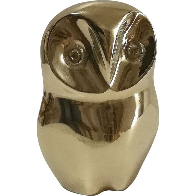 Vintage owl for Caravell Design in brass 1970