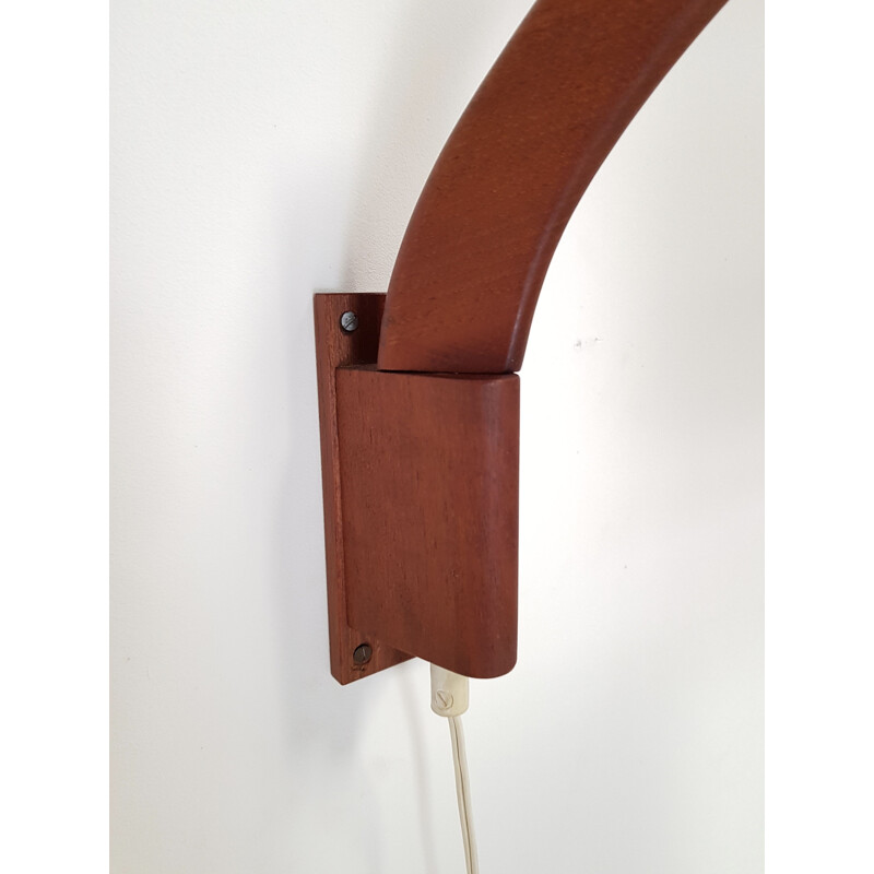 Scandinavian vintage wall lamp in teak