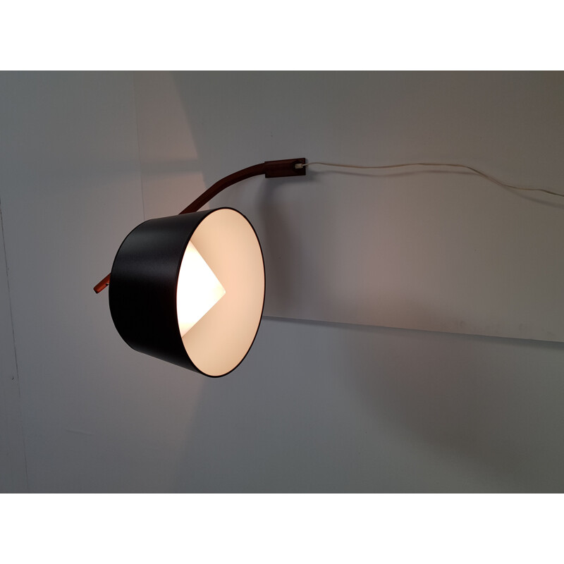 Scandinavian vintage wall lamp in teak