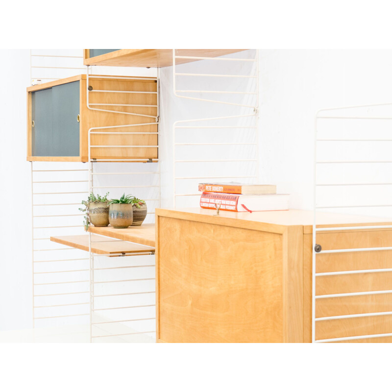 Vintage birch wall unit by Nisse & Kajsa Strinning