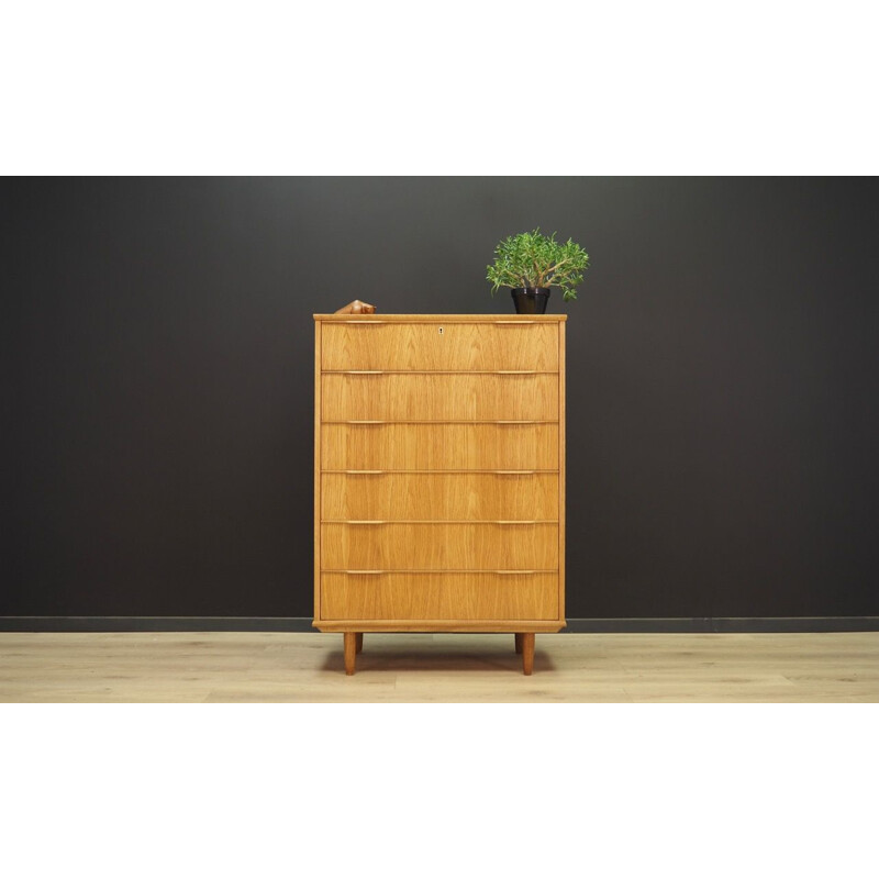 Vintage danish chest of drawers in ahswood 1970s