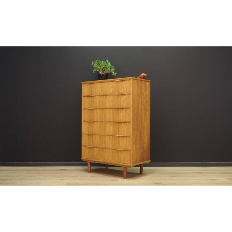 Vintage danish chest of drawers in ahswood 1970s
