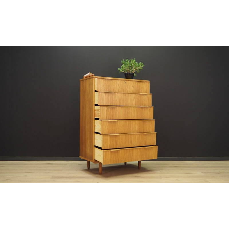 Vintage danish chest of drawers in ahswood 1970s