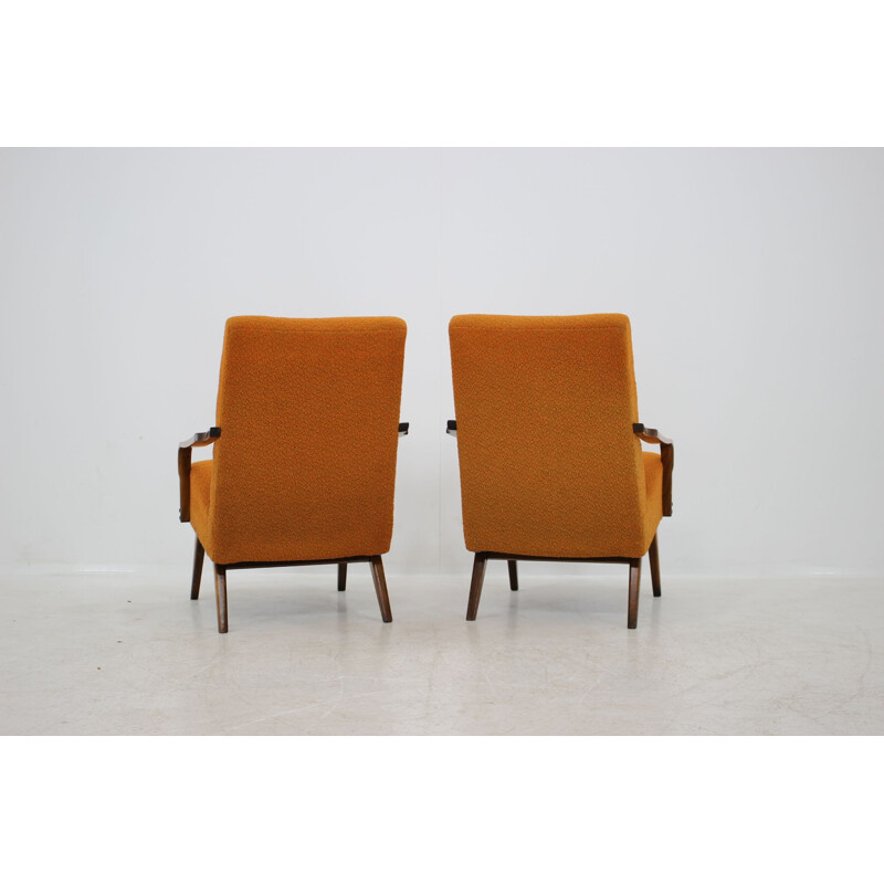 Set of 2 orange armchairs 1960s