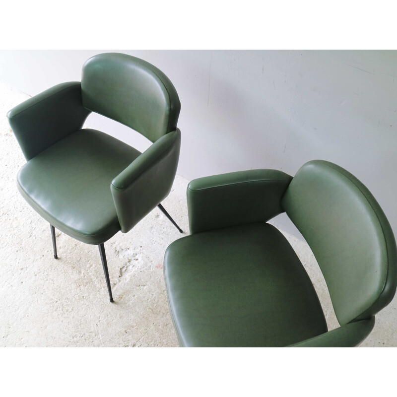 Vintage green armchair, France, 1960s