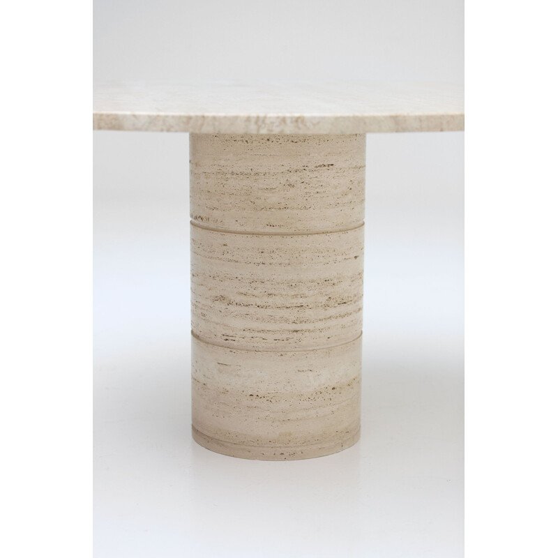 Vintage dining table in travertine round by Up&Up 1970