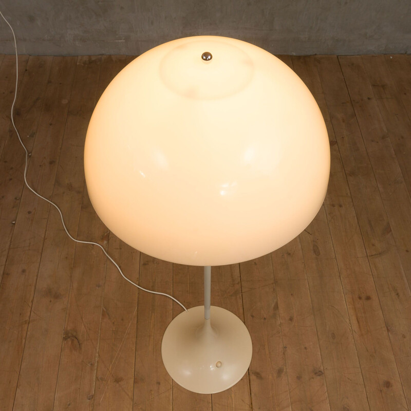 Vintage Panthella floor lamp by Verner Panton in white plexiglas 1970s