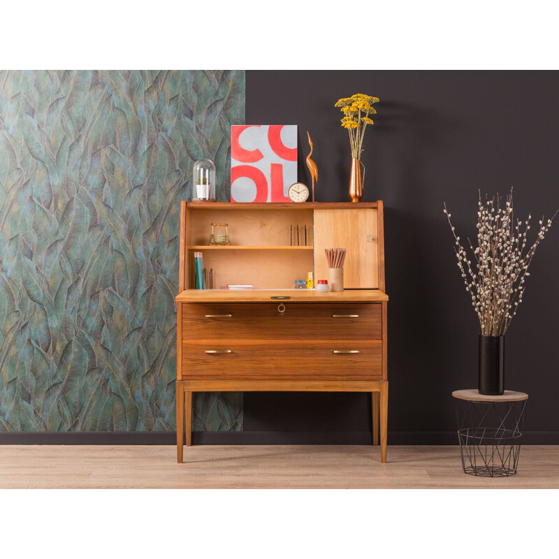 Vintage secretary desk in walnut Germany 1960s