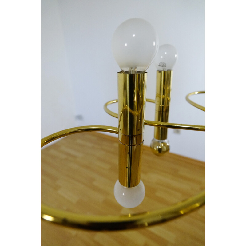 Vintage hanging lamp in metal and brass - 1960s