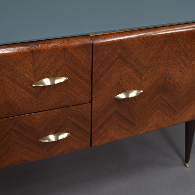 Vintage sideboard for Vittorio Dassi in rosewood and brass 1950s