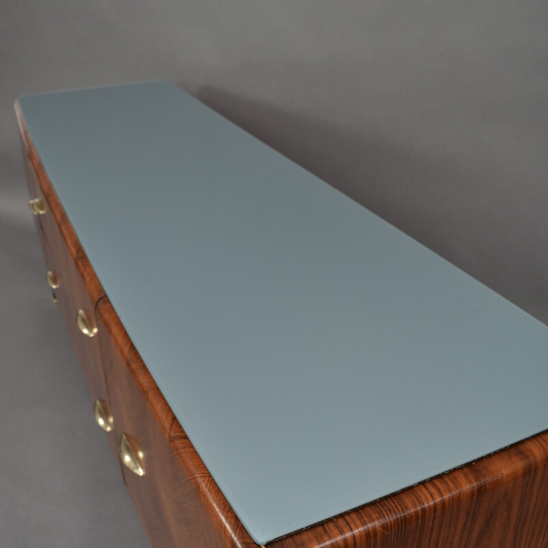 Vintage sideboard for Vittorio Dassi in rosewood and brass 1950s