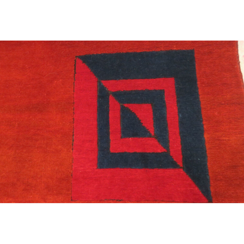 Vintage red German carpet in wool