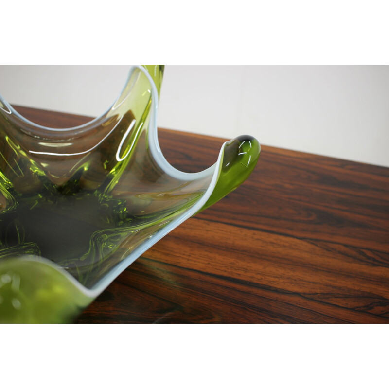 Vintage design bowl in green glass