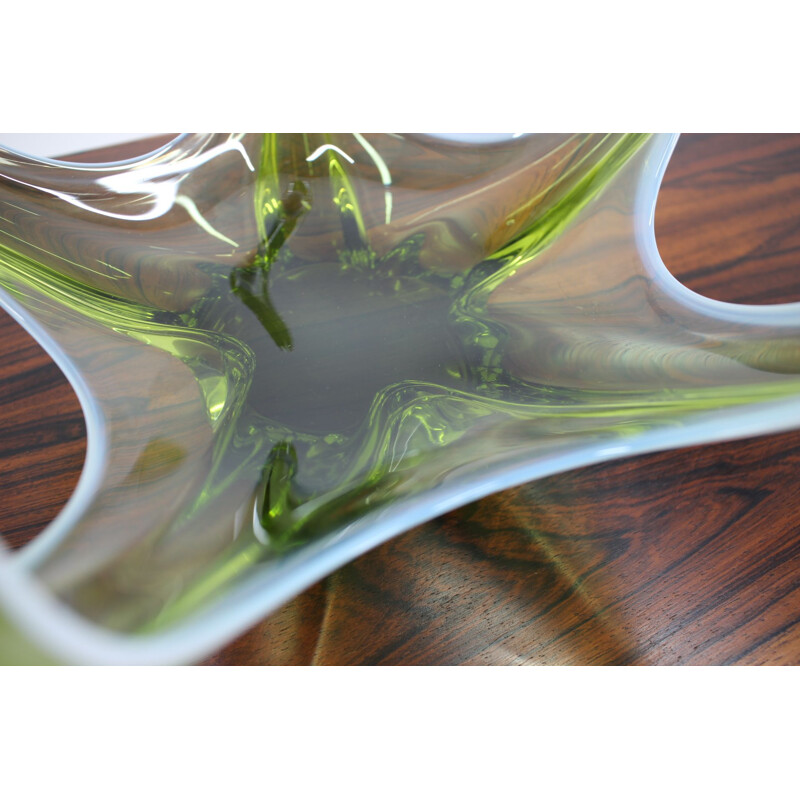 Vintage design bowl in green glass