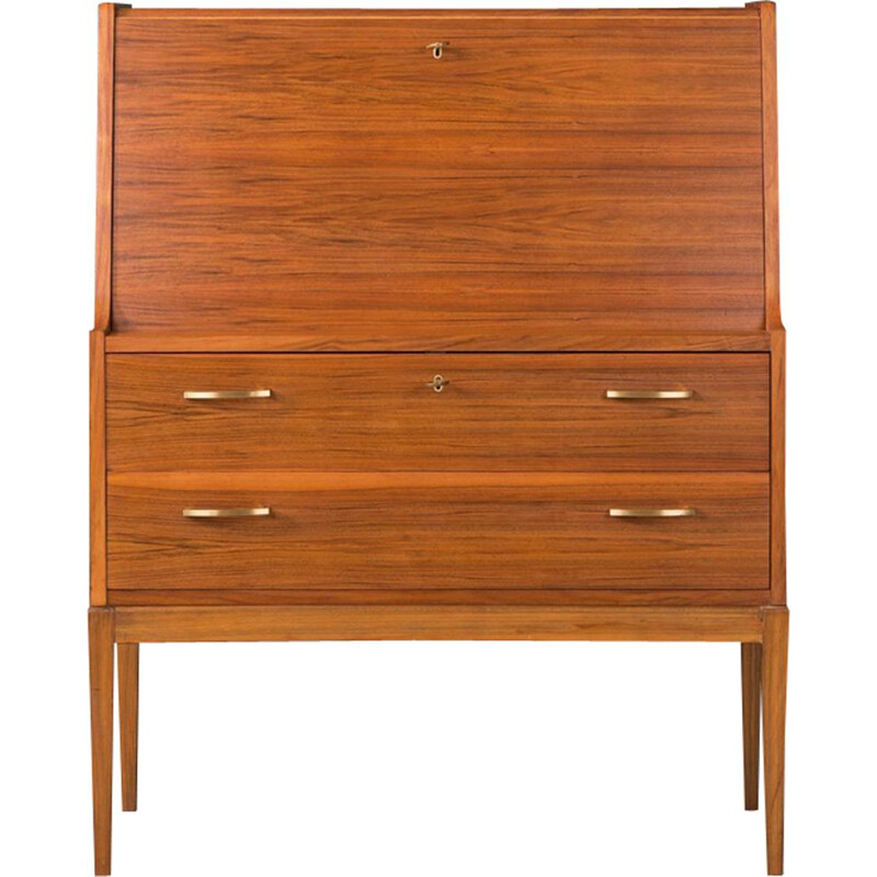 Vintage secretary desk in walnut Germany 1960s