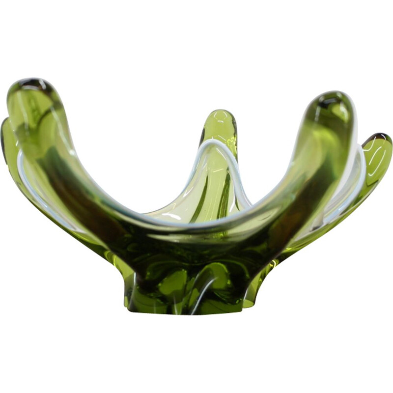 Vintage design bowl in green glass