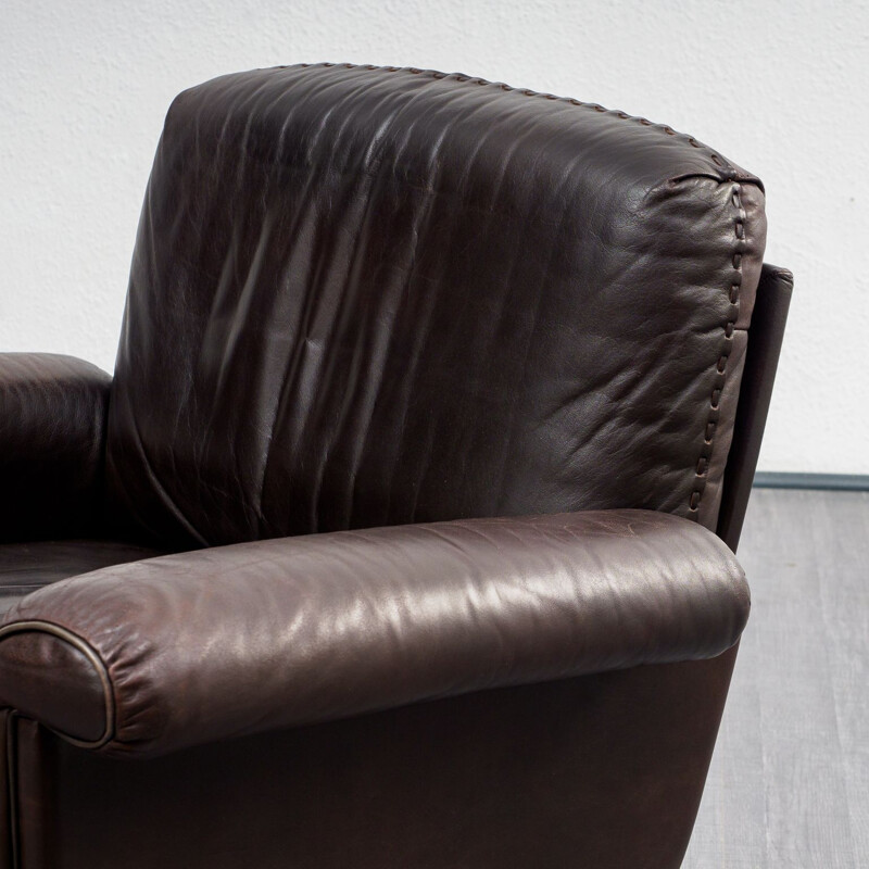 Fauteuil lounge vintage en cuir modèle DS31 par De Sede années 1970