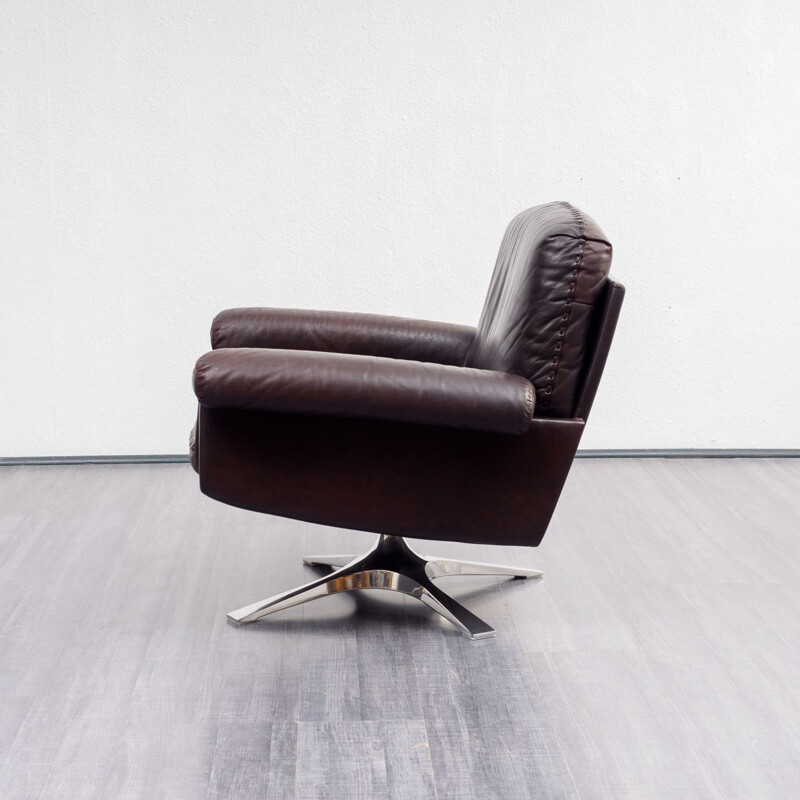 Fauteuil lounge vintage en cuir modèle DS31 par De Sede années 1970