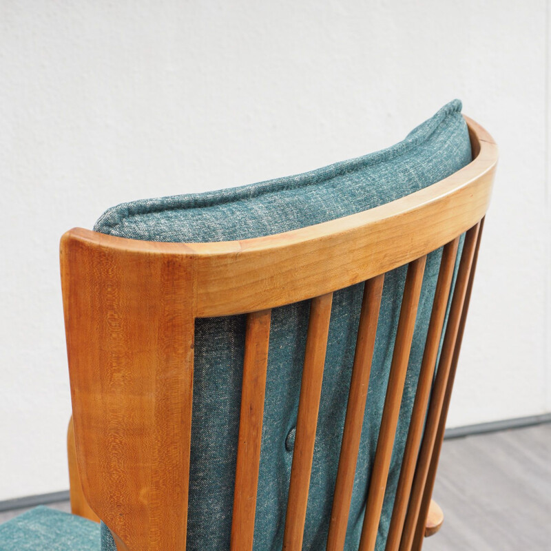 Vintage armchair highback in walnut 1950s 