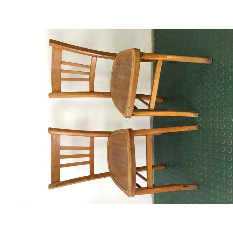 Pair of vintage bistro chairs by Luterma France 1950s