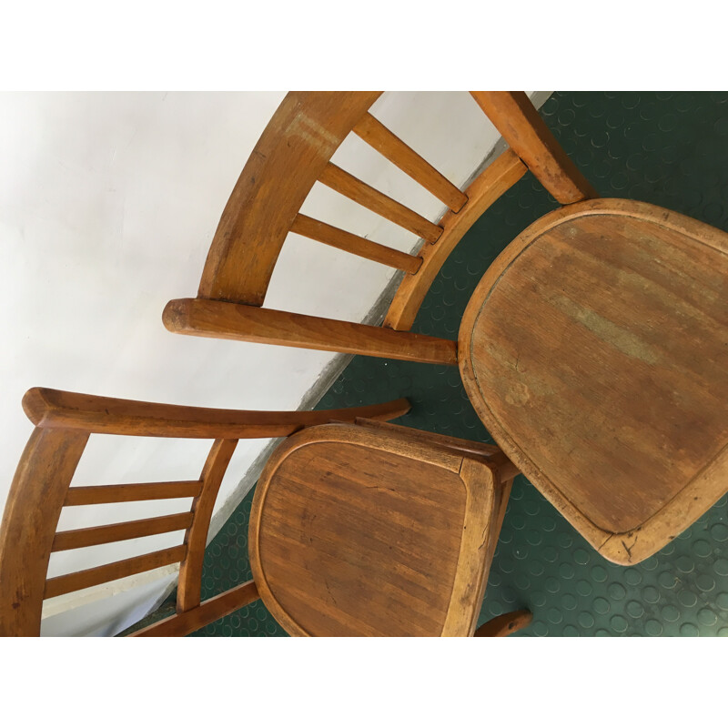 Pair of vintage bistro chairs by Luterma France 1950s