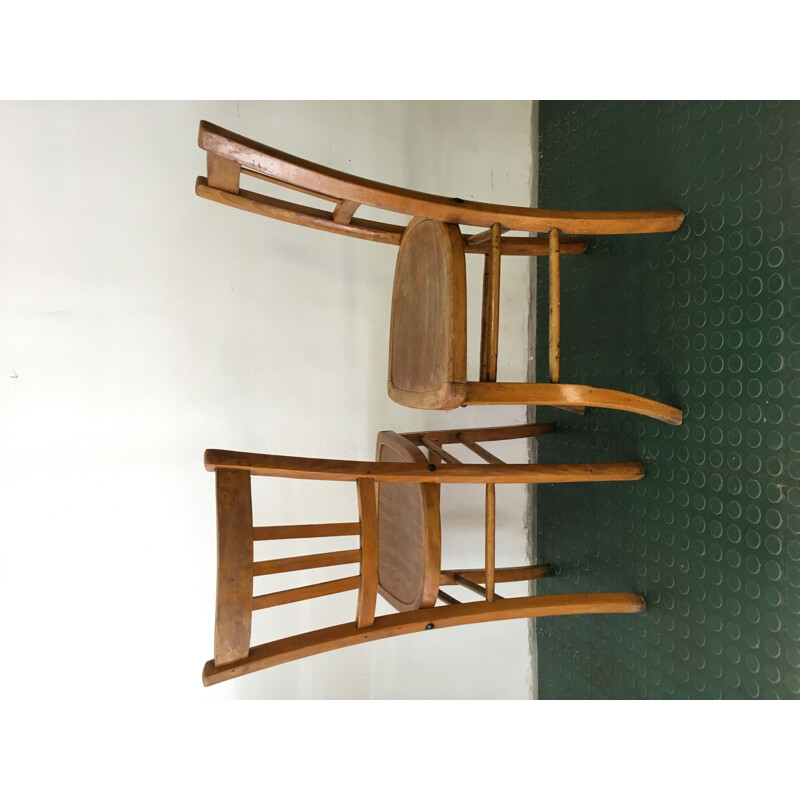 Pair of vintage bistro chairs by Luterma France 1950s