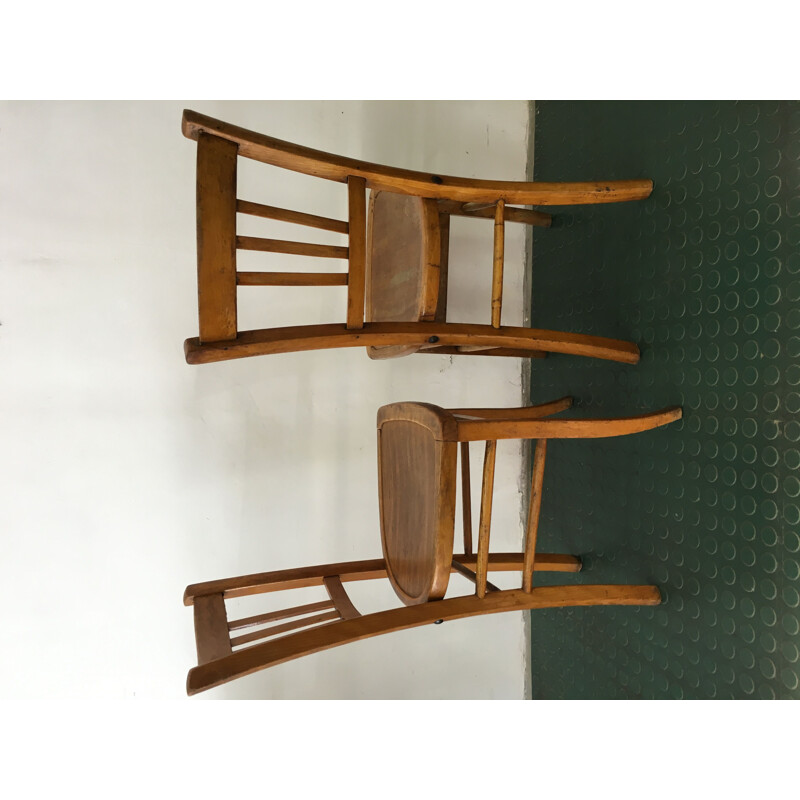 Pair of vintage bistro chairs by Luterma France 1950s