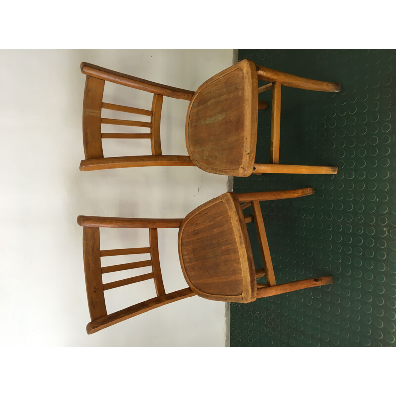Pair of vintage bistro chairs by Luterma France 1950s
