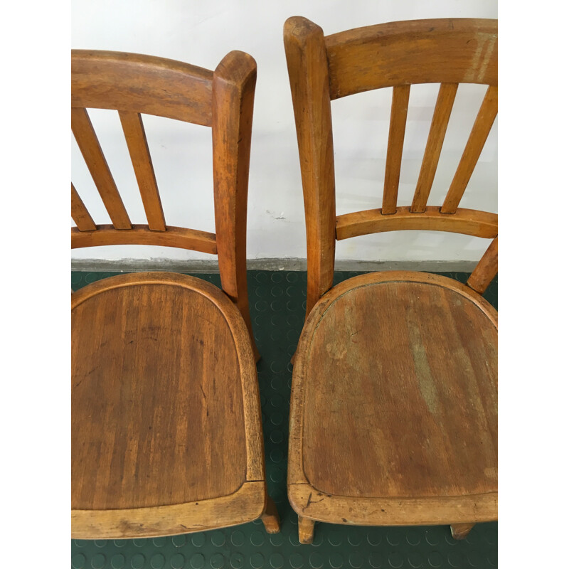 Pair of vintage bistro chairs by Luterma France 1950s