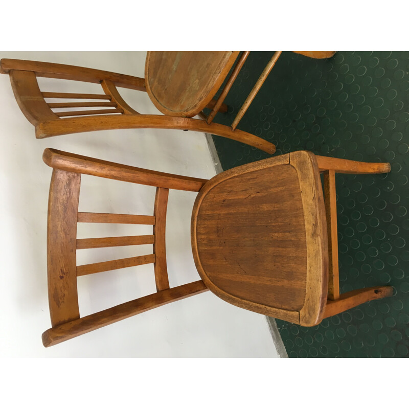 Pair of vintage bistro chairs by Luterma France 1950s