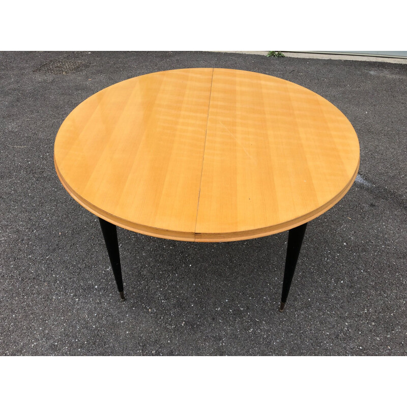 Vintage dining table for Ramos in sycamore 1950