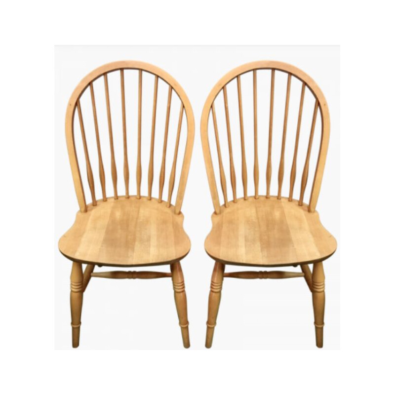 Pair of vintage scandinavian chairs in beechwood 1980