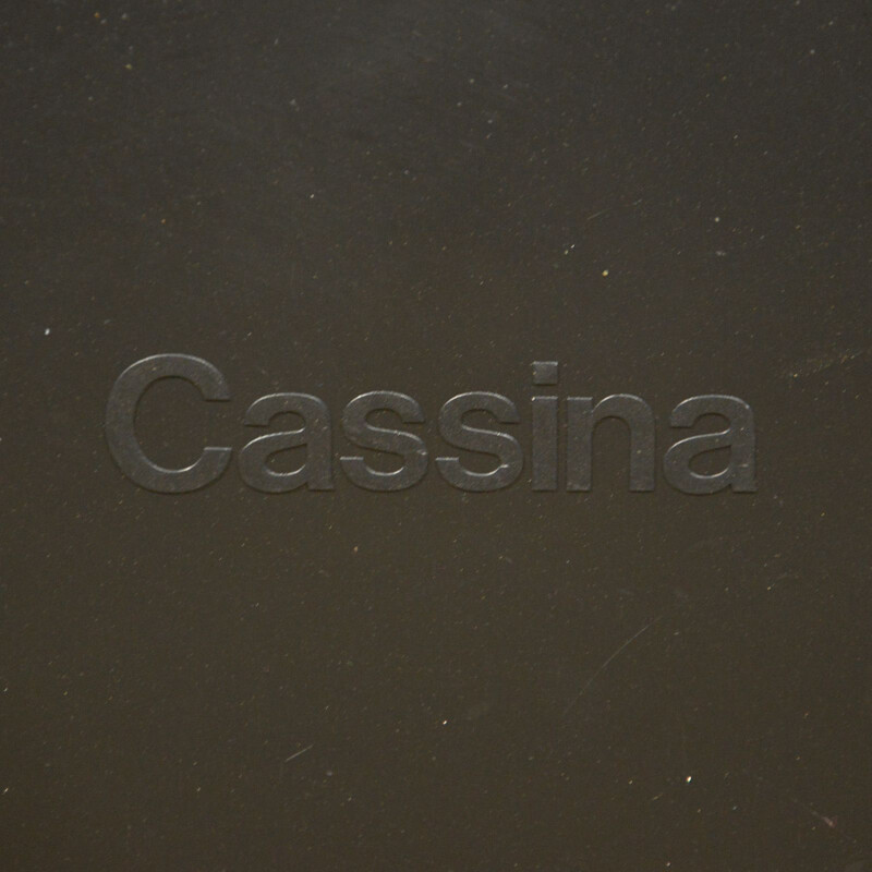 Suite de 6 chaises vintage Cab 413 de Bellini pour Cassina en cuir noir 1970