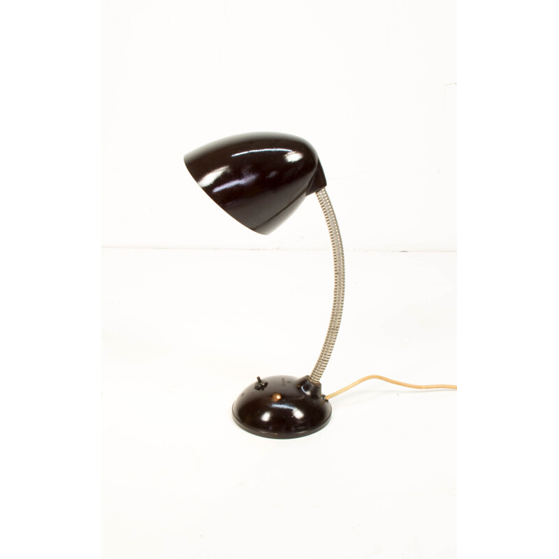 Vintage black lamp by Kirkman Cole in bakelite and steel 1950s