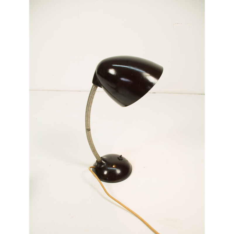 Vintage black lamp by Kirkman Cole in bakelite and steel 1950s