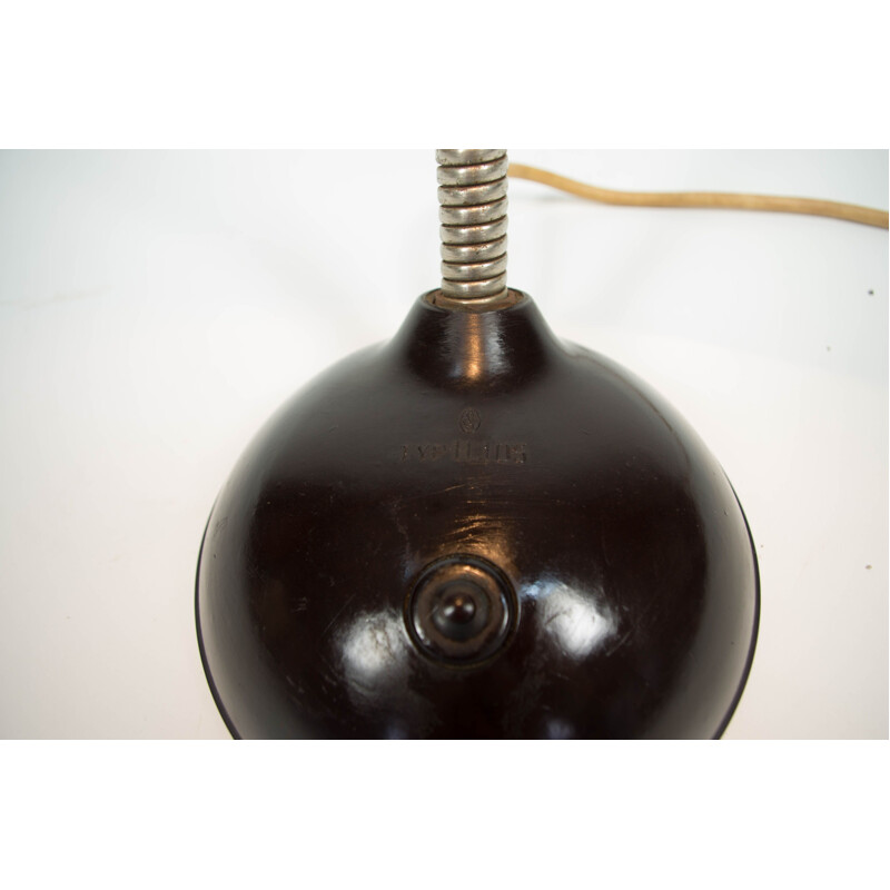Vintage black lamp by Kirkman Cole in bakelite and steel 1950s