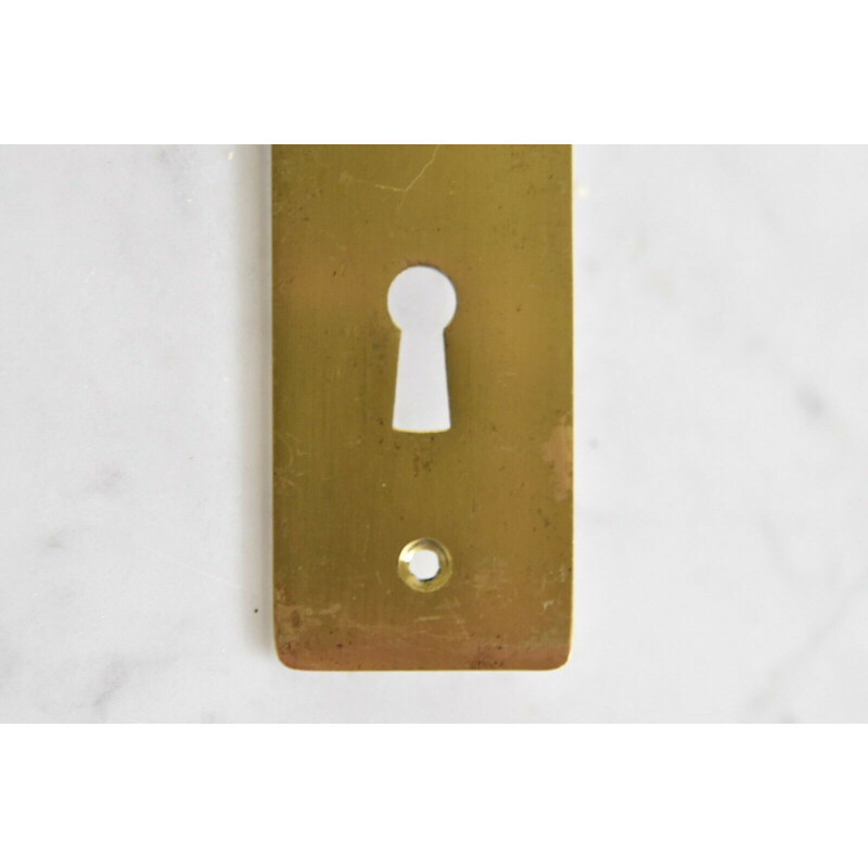 Set of 2 vintage door handles by Arne Jacobsen in brass 1950s