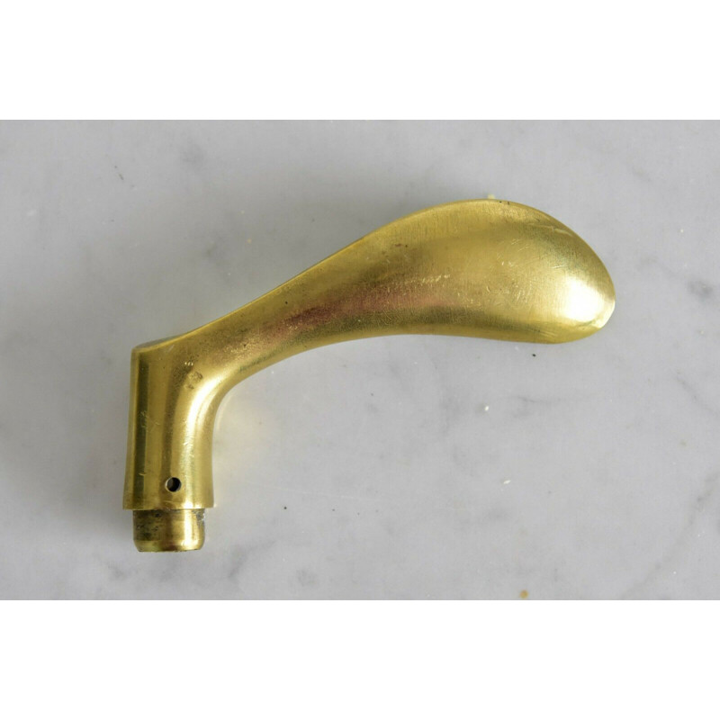 Set of 2 vintage door handles by Arne Jacobsen in brass 1950s