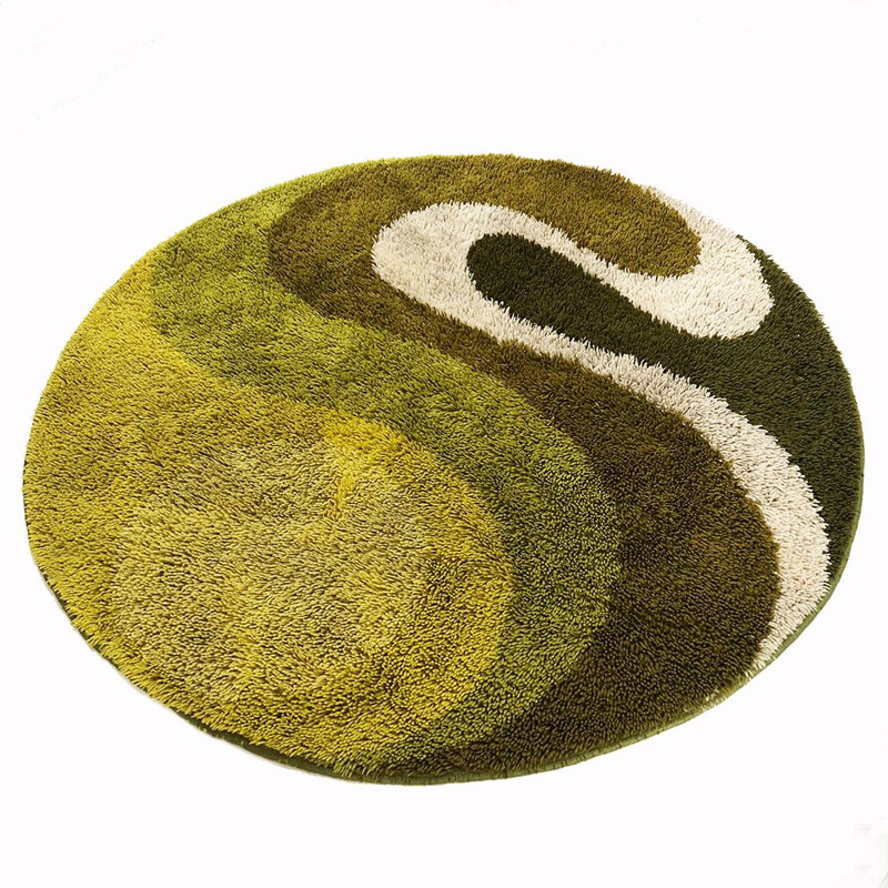 Vintage dutch psychedilic rug for Prinstapijt Desso in wool 1970s