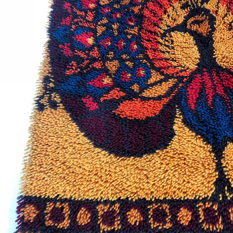 Vintage wool carpet Rya by Ege Taepper, Denmark 1970