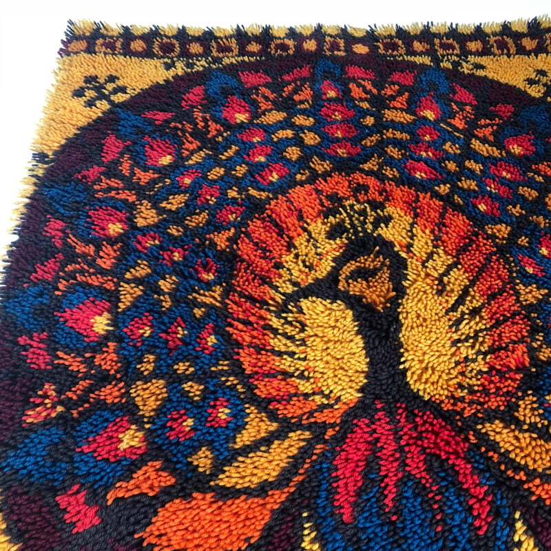 Vintage wool carpet Rya by Ege Taepper, Denmark 1970