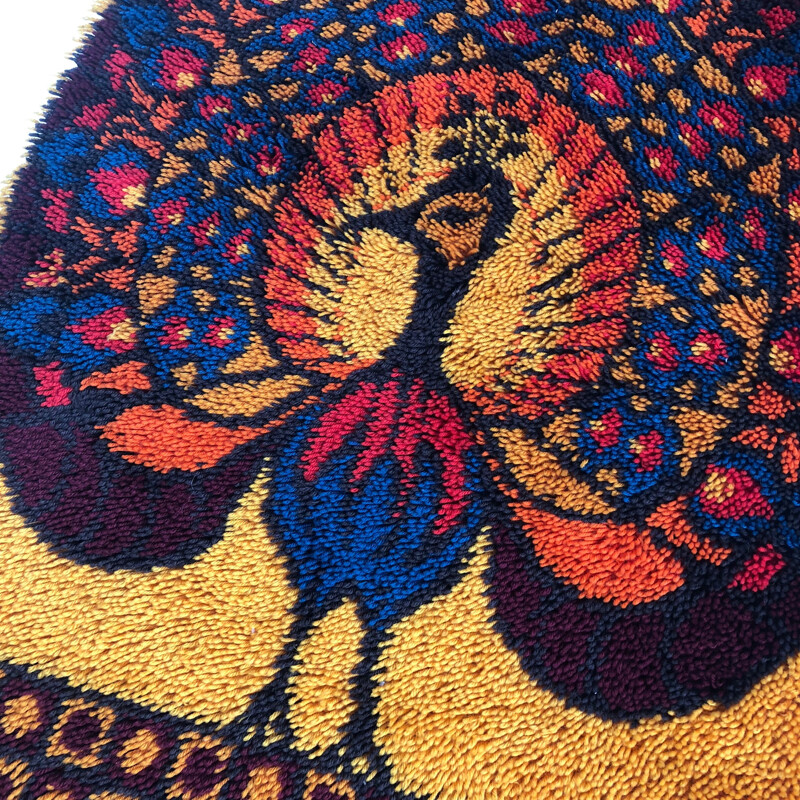 Vintage wool carpet Rya by Ege Taepper, Denmark 1970