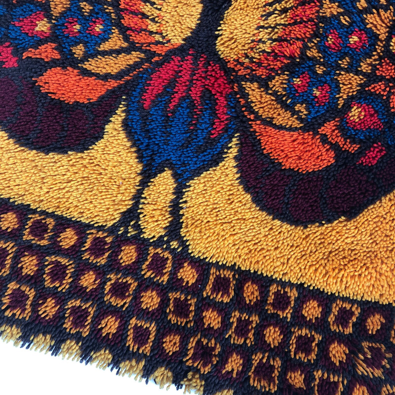 Vintage wool carpet Rya by Ege Taepper, Denmark 1970