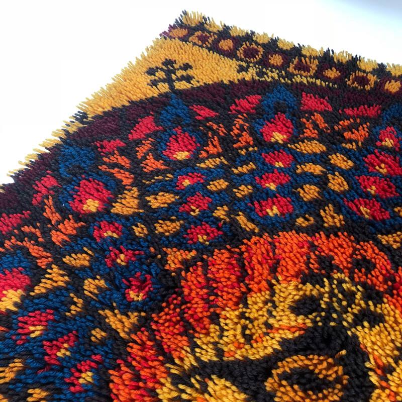 Vintage wool carpet Rya by Ege Taepper, Denmark 1970