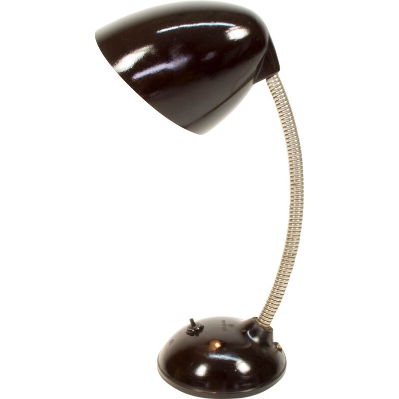 Vintage black lamp by Kirkman Cole in bakelite and steel 1950s